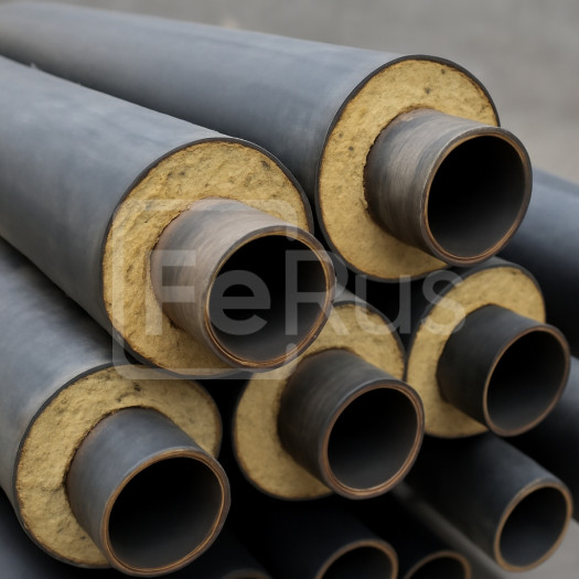 Труба электросварная в базальтовой изоляции 108х4,5 мм Ст20 ГОСТ 10704-91